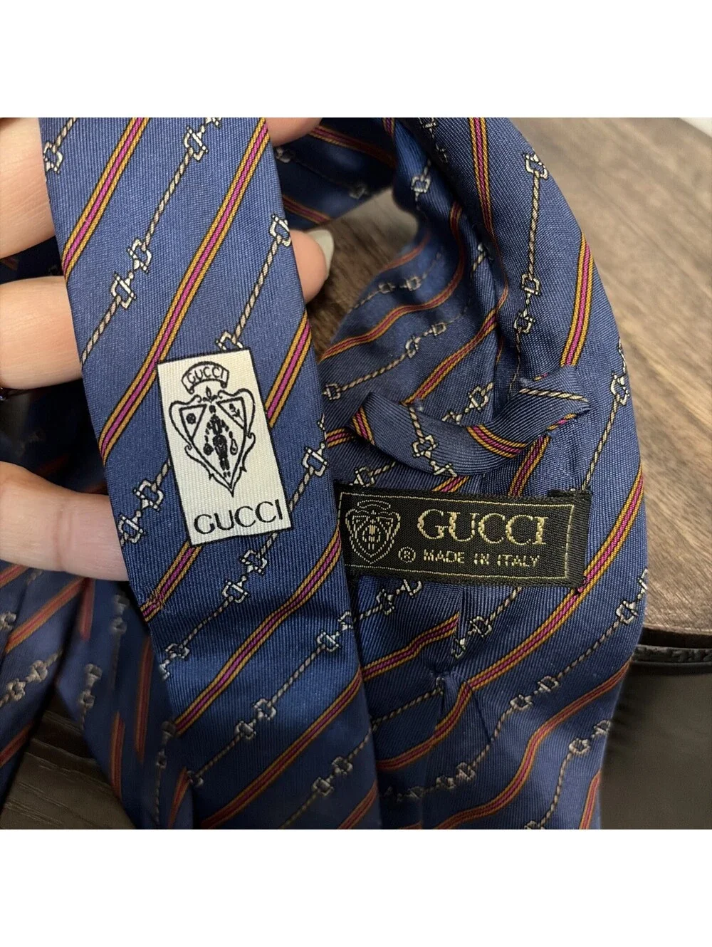 Gucci Navy Blue Classic Silk Necktie